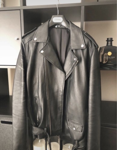Zara coat leather jacket biker - leather,