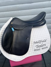 17.5 Inch Black Pessoa Gen Ex elite S850 Changeable Gullet Jump Saddle