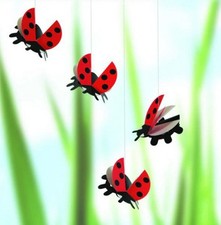 Flensted f30113 Lady Bird Mobile, Steel, Red/Black 56 X 37cm