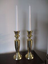 Pair Of Large Heavy Brass Urn Shaped Candlesticks / Candle Holders