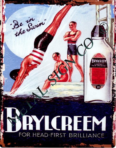 Brylcreem metal sign - metal,