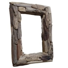 Handmade Rectangular Driftwood Wall Mirror, Coastal theme Mirror. Driftwood wall