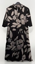 Frank Lyman Ladies Flared Short Sleeve Floral Dress U.K. Size 14 Black Mix New