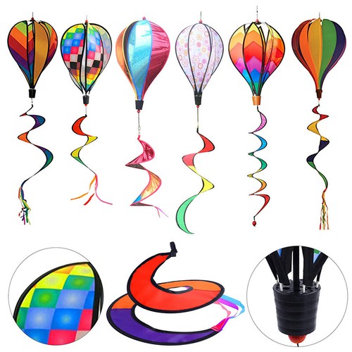 Rainbow windsock hot air - windsock,