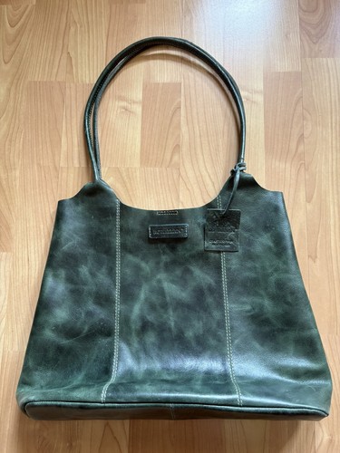 Rowallan green leather - green, tote
