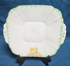 Melba Bone China Twin Handled Square Cake Plate  - Floral  pattern 5117