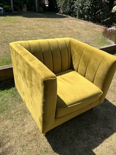 Made com velvet mustard lounge - velvet,
