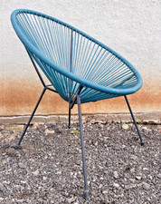 V. Comfy Vintage Retro Style Wire Basket Egg Chair Indoor Outdoor Garden Patio