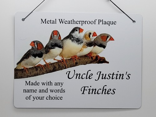 Personalised finches plaque - personalised,