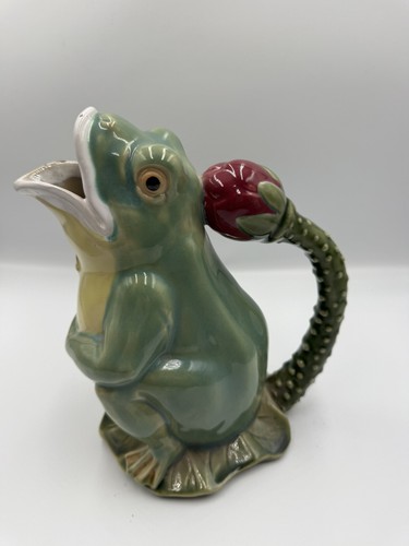 Vintage majolica frog toad - vintage,