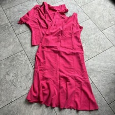 Mandy Marsh Vintage 20 Dress Shirt Co Ord Set Size 16 Fushia Pink Midaxi 