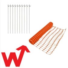 50m x 1m Orange Safety Barrier Mesh Fencing | Garden | Event | Building Site