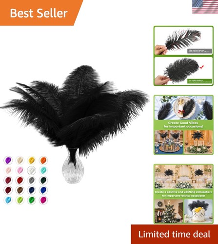 Bulk 20pcs black ostrich - black,