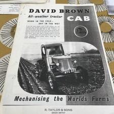 David Brown 25/d/30c/d tractor cab brochure period copy from originfrom original