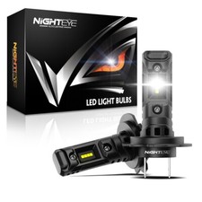 NIGHTEYE 2X H7 LED Headlight Bulbs Kit 50W 14000LM Hi-Lo Beam 6500K Super Bright