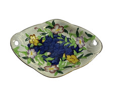 Maling Lustre Ware Godetia Plate Dish Art Deco Hand-Painted 6553 11" x 8"