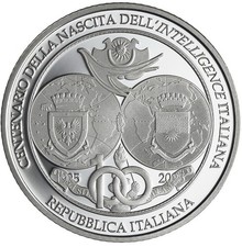 5 EURO INTELLIGENCE ITALIANA CENTENARIO ARGENTO PROOF - Prevendita Garantita!