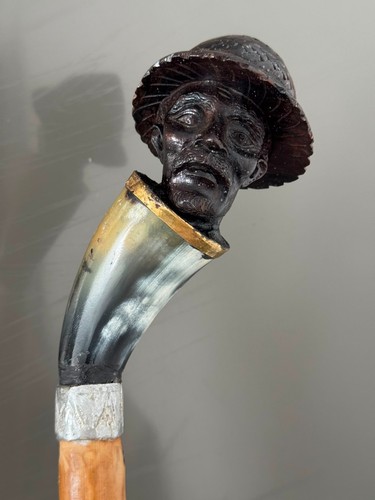 Antique walking stick hand - antique,