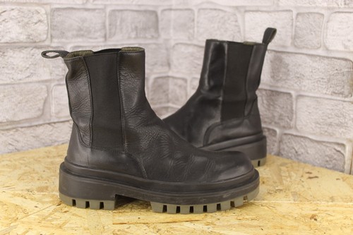 Black leather pull ankle - black,