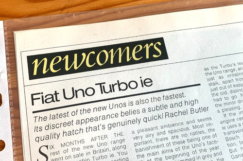 Fiat uno turbo - turbo, launch