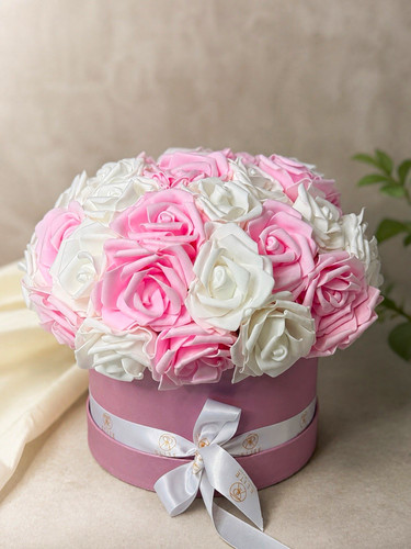 Pink white artificial foam - &,