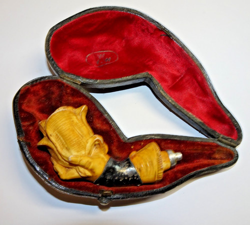 Vintage smokers pipe leather - pipe, &