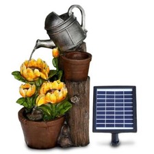 Solar Water Fountain LED Sunflower Solar Water Feature Home Garden Decoration