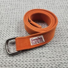 Polo Ralph Lauren Sportsman Belt Mens Orange Canvas D Ring Solid Brass USA