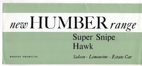 Humber range 1962 market - 1962-63, uk