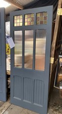 ANTIQUE STUNNING FRONT ENTRANCE DOOR - Leaded Glass  - RECLAIMED / Restored