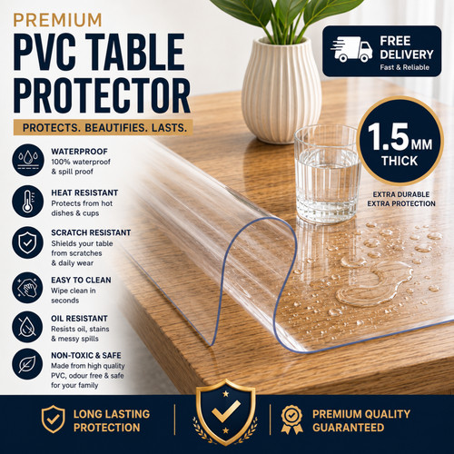Clear pvc table protector - pvc,
