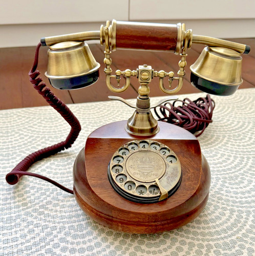 Wooden retro rotary - rotary, phone