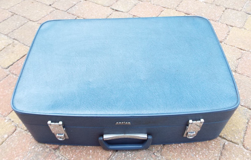 Vintage blue antler suitcase - blue,