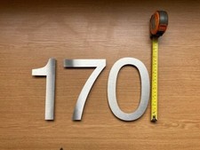 Large 8" floating Helvetica house/front door numbers brushed stainless steel