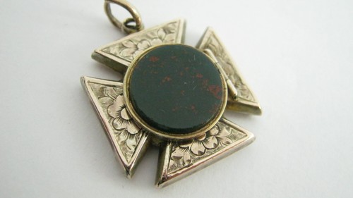 Antique 9ct gold bloodstone - antique,