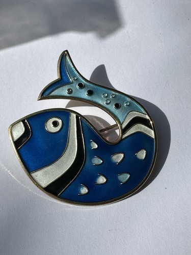 David andersen fish brooch - david,