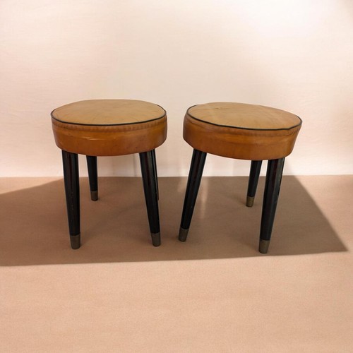 Pair mid century leather - of,