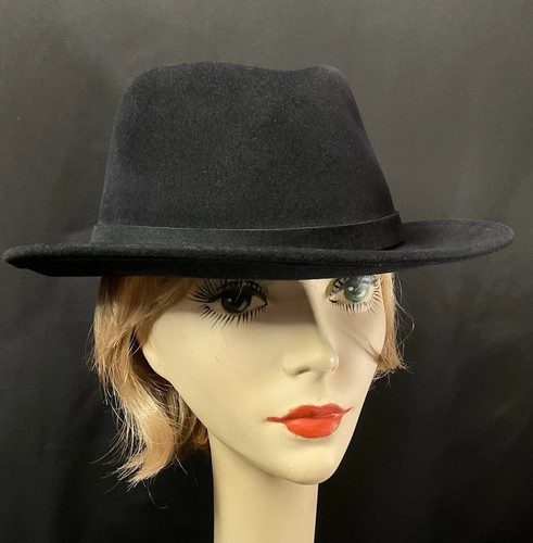 Tilley fedora hat black - hat, fur