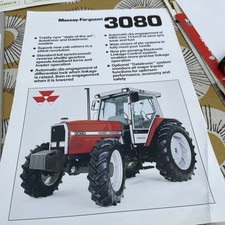 Massey Ferguson 3080 tractor  double sided sales brochure 1986