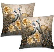 1 X Gold Peacock cushion