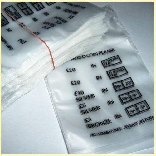 Money bags clear plastic coin - clear,