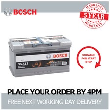 Bosch S5A13 Car Battery 12V AGM Start Stop 5 Yr Warranty Type 019