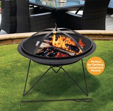 Outdoor Fire Pit Firepit BBQ Summer Garden Round Table Stove Patio Heater 51cm