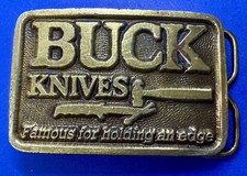 Buck Knives Inc. Famous for Holding an Edge Commemorative Promo Belt Buckle