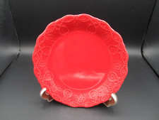 Pioneer Woman Red Cowgirl Lace Salad Plate 8.5 in. wide embossed edge (PW07)