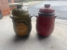 Rumtopf West Germany Large Glazed Lidded Jar/Pot colour Green and Red 