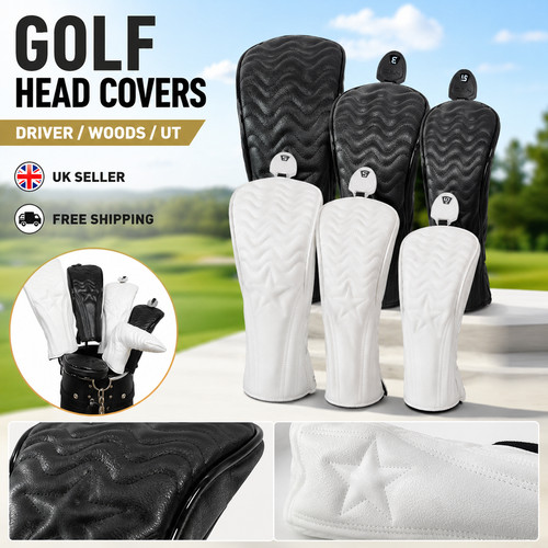 Leather black white golf club - leather,