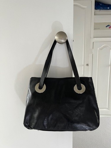 Furla black leather shoulder - black,