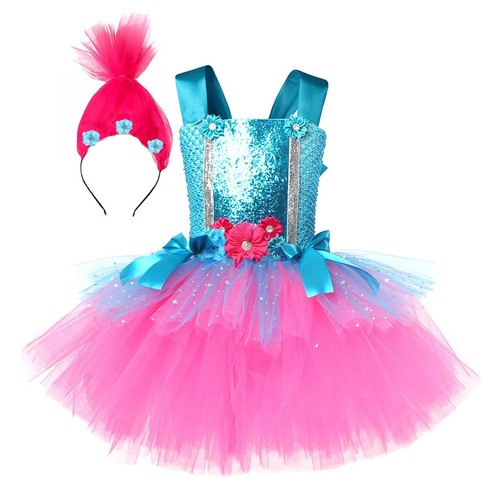 Child poppy trolls costume - child,
