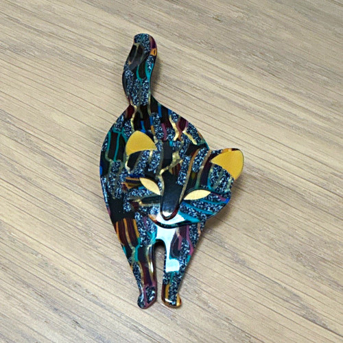 Genuine lea stein cat brooch - stein,